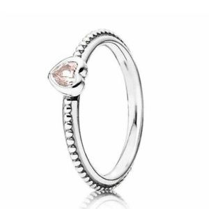 Pandora Pink Sapphire One Love Heart Ring